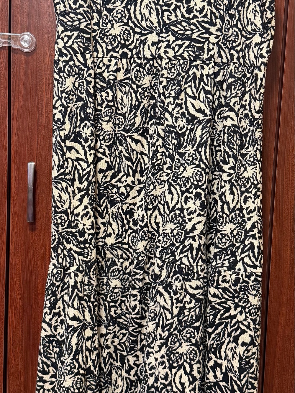 Floral Tiered Maxi Dress in Black and Cream
